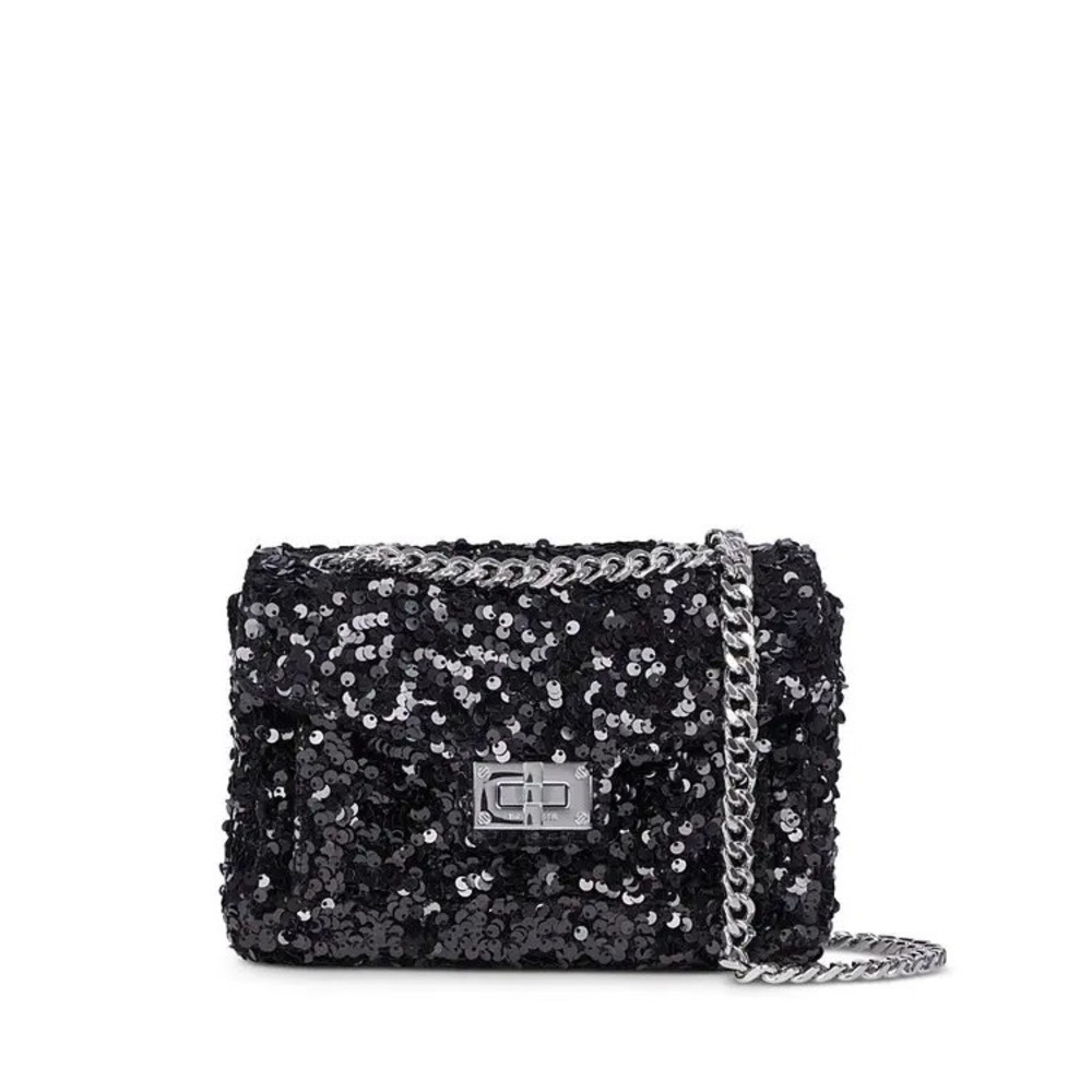 The Kooples Small Emily Sequin Bag in Black MSRP $425